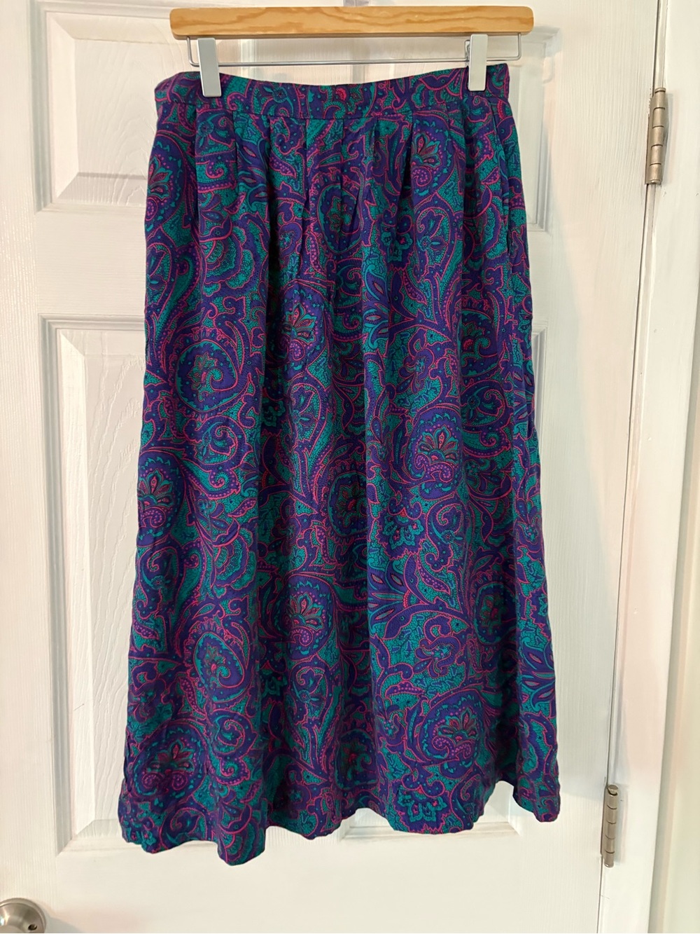 Pendleton Vintage Paisley Pleated Midi Skirt Size 10 - Picture 5 of 8